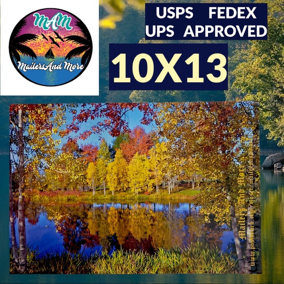 50 10X13 Poly Mailers Autumn Lake Shipping Envelopes PRICE IS FIRM Fall - Picture 8 of 8